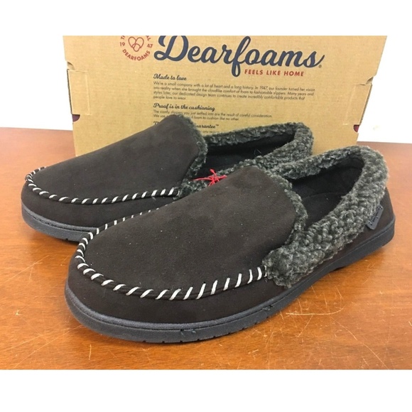 dearfoams Shoes | New Dearfoams Mens Memory Foam Slippers Coffee | Poshmark